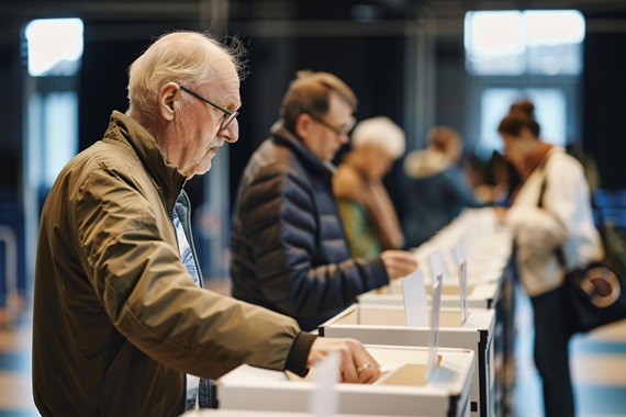 Mennesker ved stemmeurner